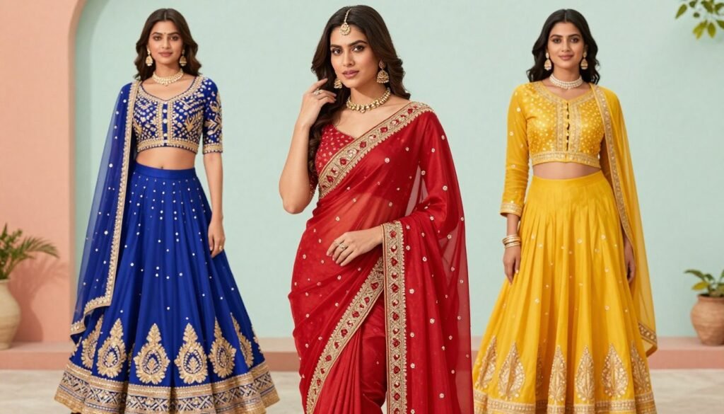 saree vs salwar suit vs lehenga